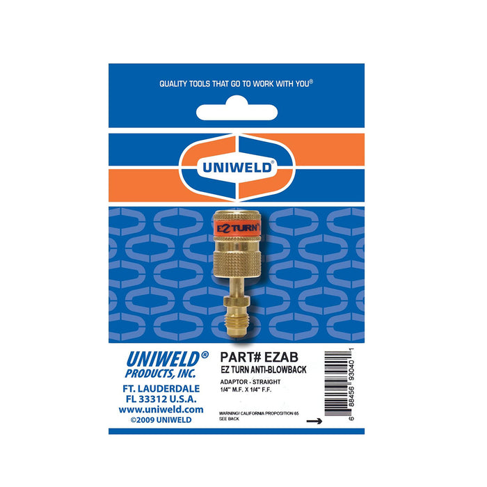 Adaptador Para Manguera Anti-Retorno R22 1/4"X1/4" Ezab Uniweld