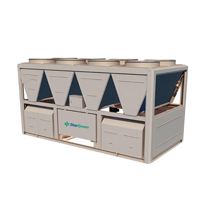 CHILLER ENFRIADO POR AIRE 150TON COMPRESOR SCROLL DANFOSS CONDENSACION POR AIRE R410A 440V/3F BASE ANTIVIBRATORIAS YTRATAMIENTO ANTICORROSIVO  RCAE150HA22-A STARGREEN