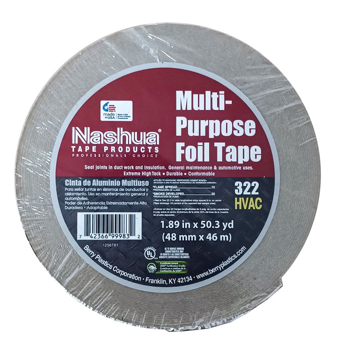 Cinta Adhesiva Aluminio 2"X46M (50.3Yd) 322 Nashua