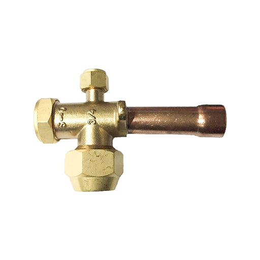 Valvula Servicio Minisplit Recta 3/4" Sae 3/4"Odf R410