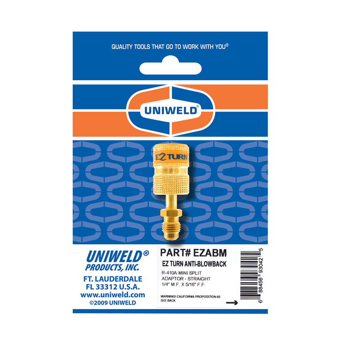 Adaptador Para Manguera Anti-Retorno R410 1/4"X5/16" Ezabm Uniweld