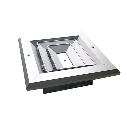 Difusor Aluminio A 3V Con Control  6" X 6"  Venas Recta