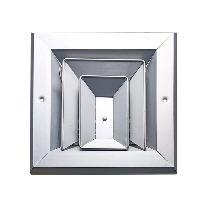 Difusor Aluminio A 3V Con Control  8" X 8"  Venas Recta