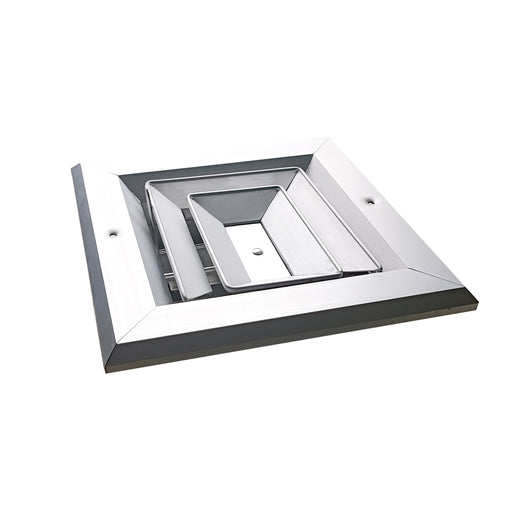 DIFUSOR ALUMINIO A 3V SIN CONTROL 10" x 10"   VENAS CURVA