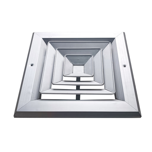 Difusor Aluminio B 4V Con Control 8" X 8" Venas Recta