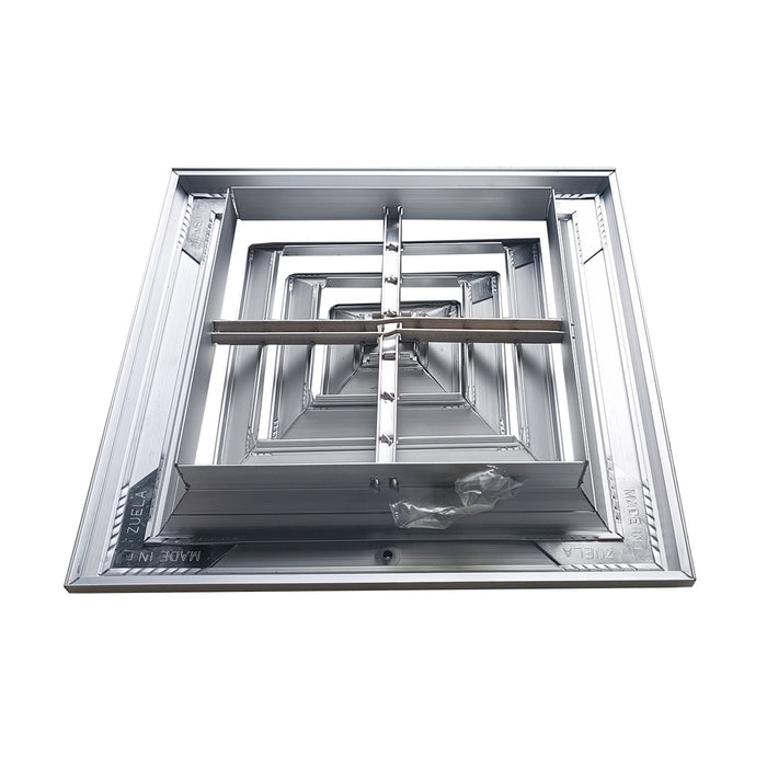 DIFUSOR ALUMINIO B 4V SIN CONTROL 8" x 8" VENAS CURVA