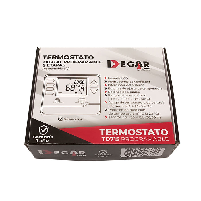 Termostato Digital 2 Etapa Programable Stn715 Degar